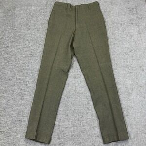 Vintage Wool Blend Pants Mens 31x30 Green‎ Dress Trousers Burlington By Higgins